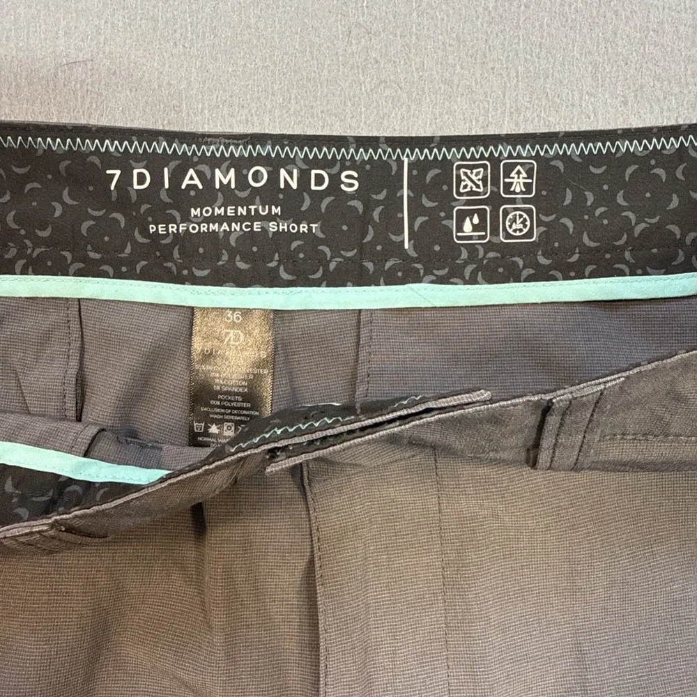 7 Diamonds Infinity Pants GRAY MENS 36 4-Way Stretch Golf Chino Trouser